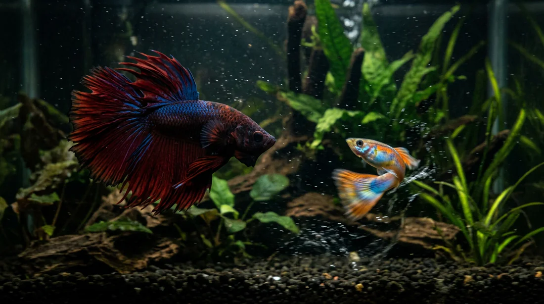 Schéma technique de séparation dans un aquarium