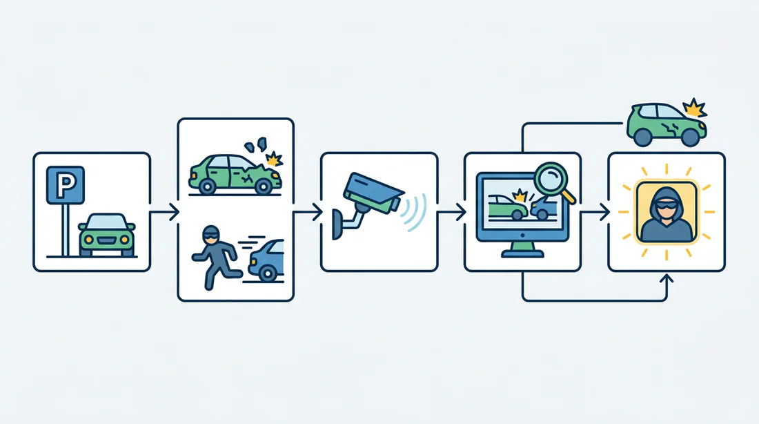 Schéma de recherche de responsabilité pour un arceau de parking