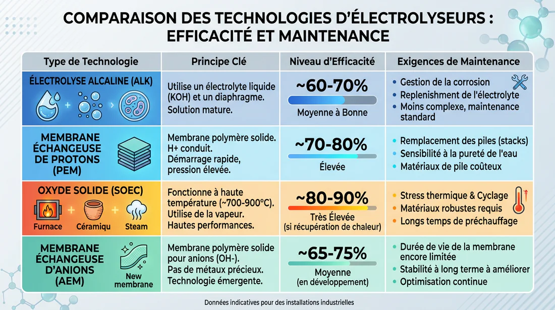 Schéma de fonctionnement d'un électrolyseur PEM