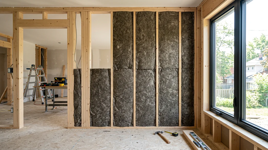 Installation manuelle de panneaux isolants en polyuréthane