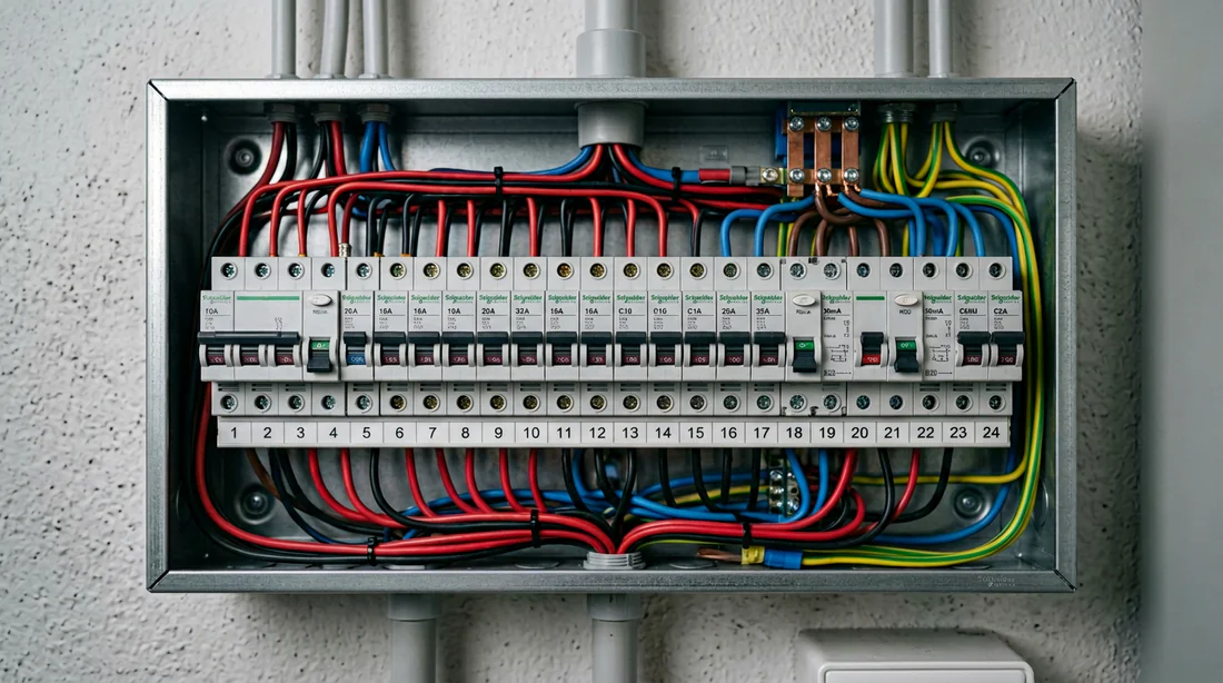 Détail de câblage électrique professionnel