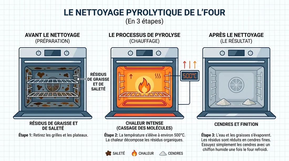 Schéma explicatif du fonctionnement de la pyrolyse