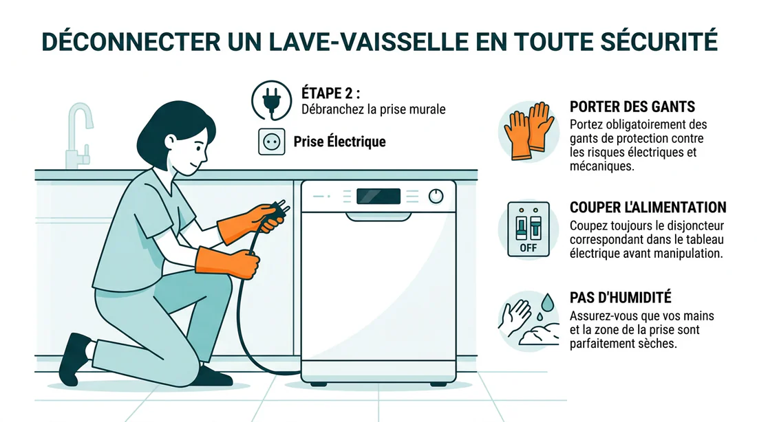 Consignes de sécurité avant réparation lave-vaisselle