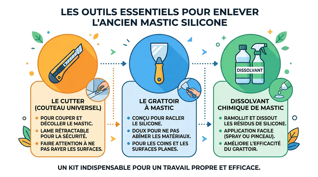 Outils nécessaires pour retirer un vieux joint silicone