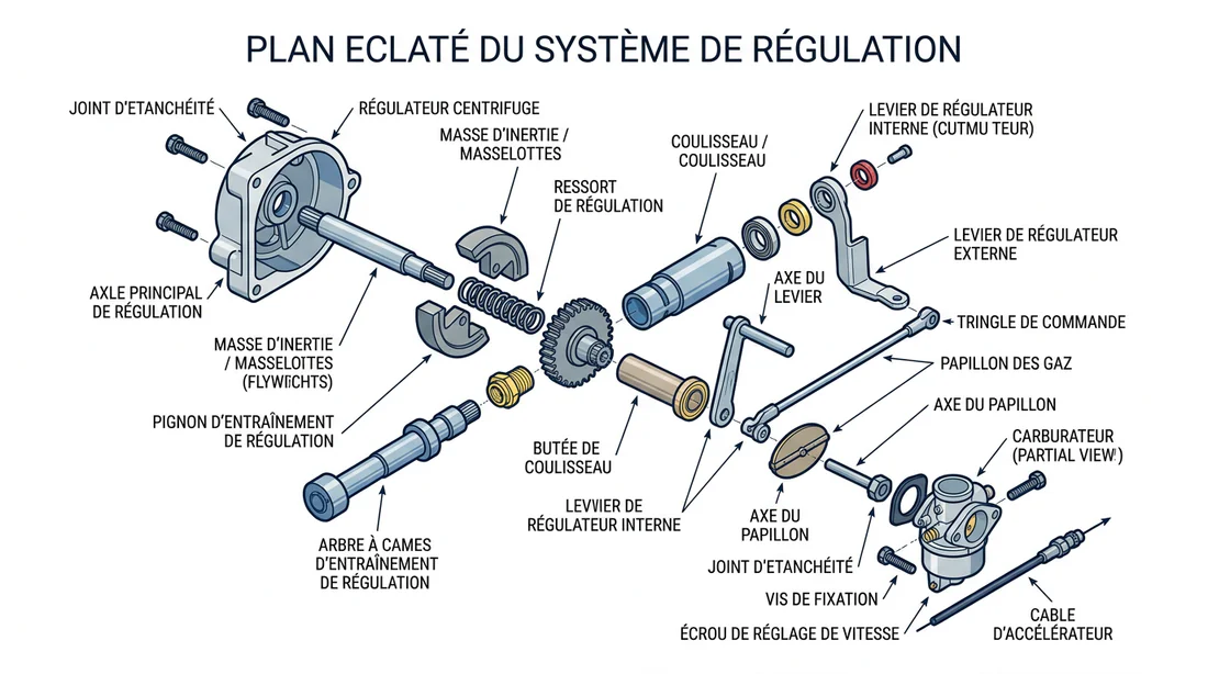 Schéma technique des composants du régulateur de moteur