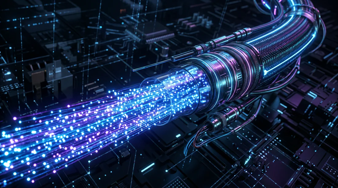 Représentation abstraite du signal numérique dans un câble vidéo