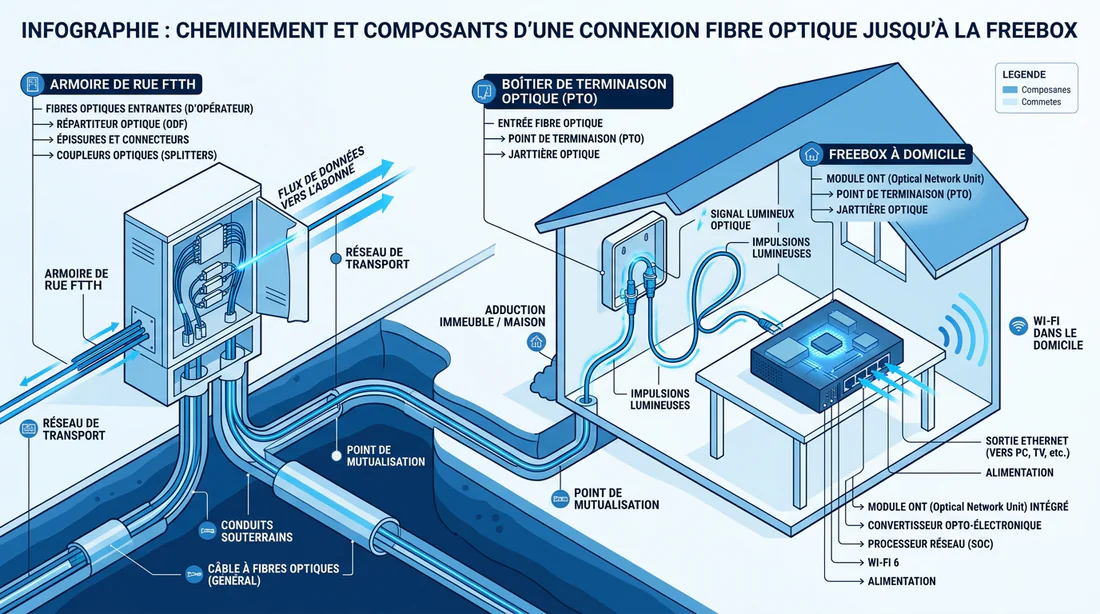 Schéma explicatif de connexion fibre optique