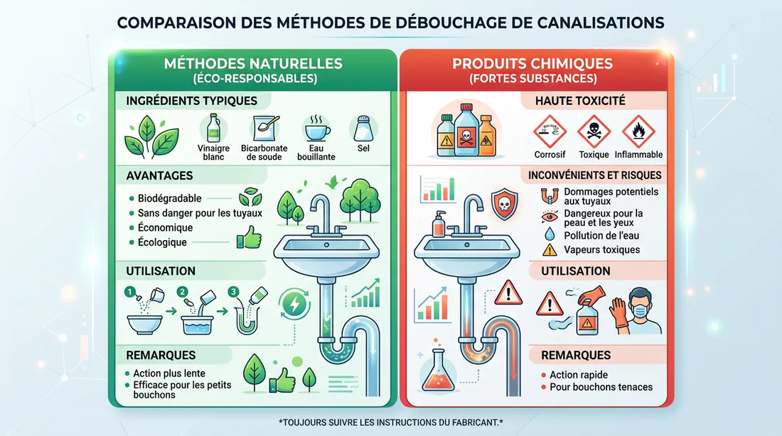 Tableau comparatif des méthodes de débouchage et nettoyage de canalisations