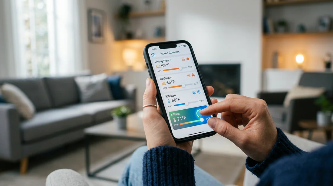 Application mobile de régulation zone par zone pour climatiseur gainable