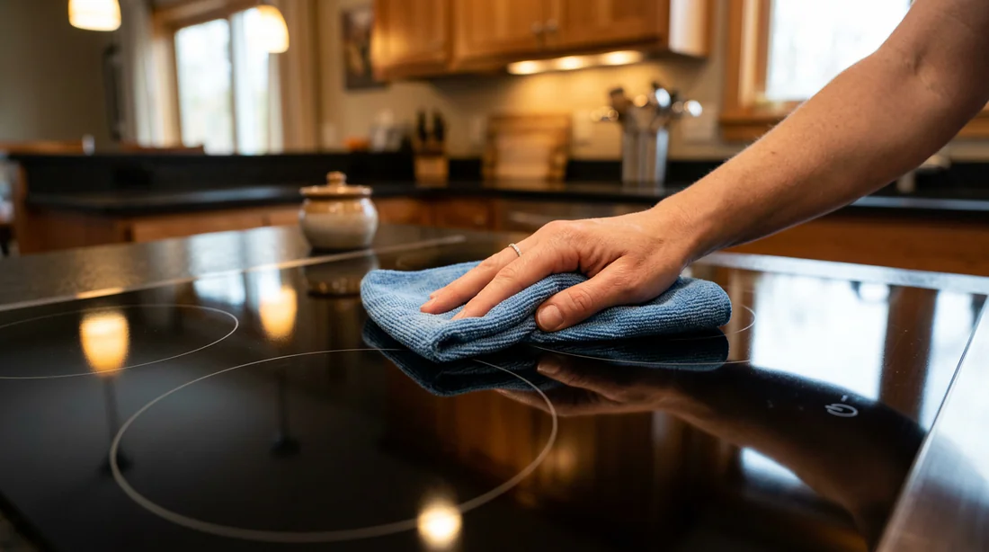 Nettoyage et entretien d'une surface de plaque à induction vitrocéramique