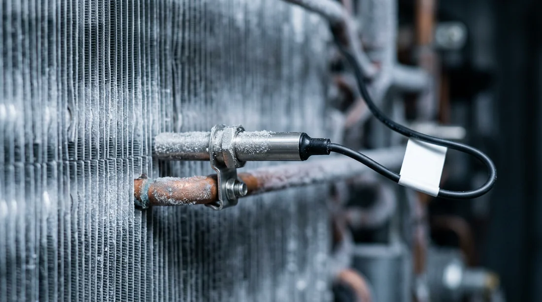 Sonde de température NTC raccordée à l'évaporateur frigorifique
