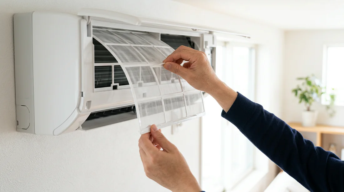 Nettoyage des filtres à air d'une unité de climatisation murale